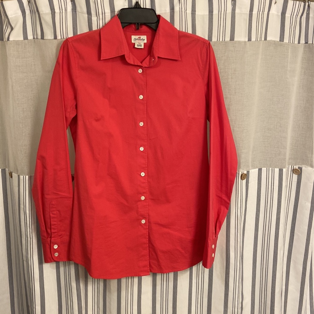 J.  Crew button up tall slim fit coral pink shirt